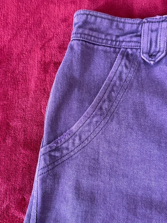 Free People Plum/prune  Came And Ge It Cargo Wide-Leg Denim Pants - Picture 12 of 12